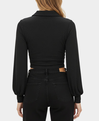 Mesh Tie Front Top w/ Crystals image 3