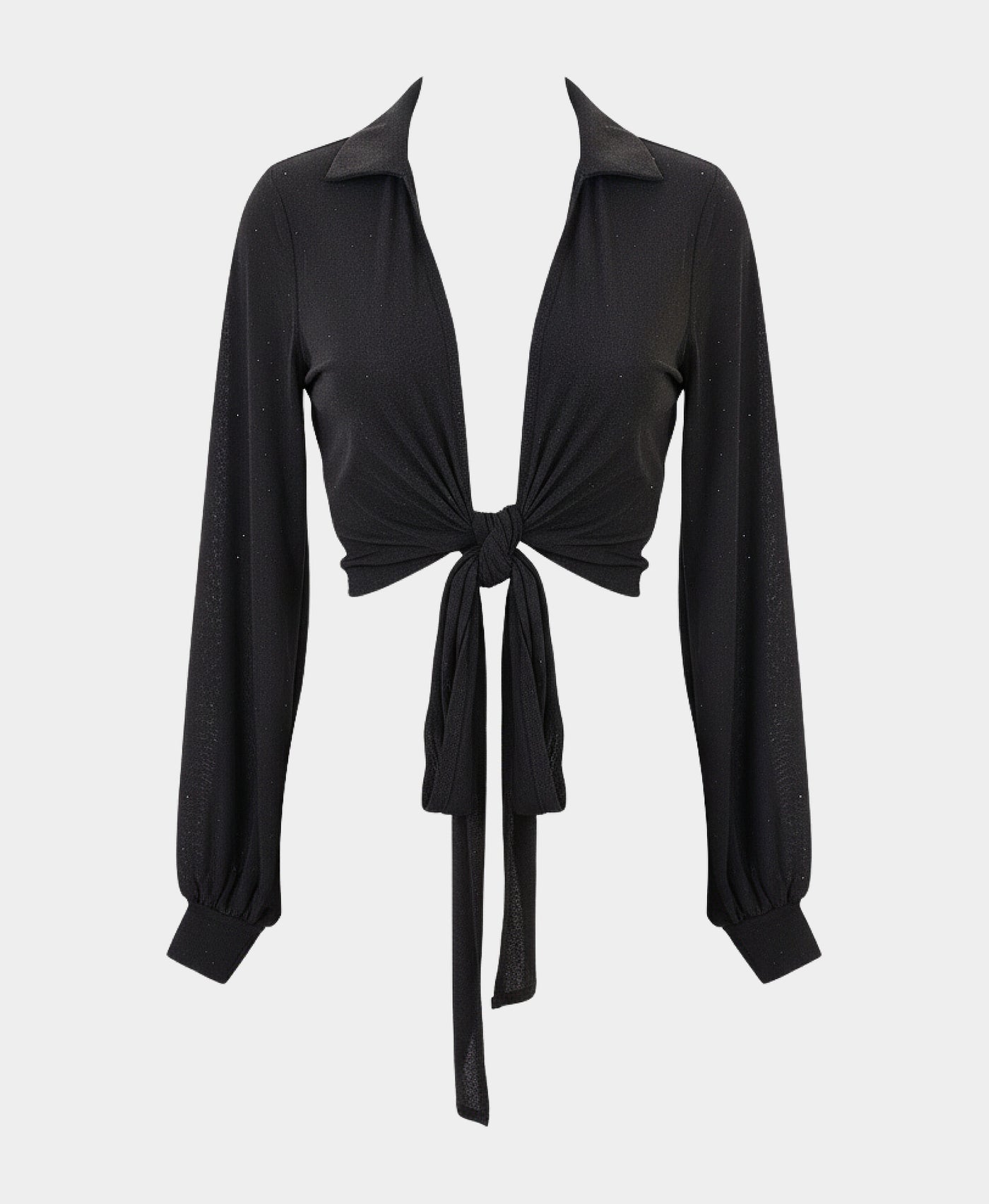 Mesh Tie Front Top w/ Crystals view 4