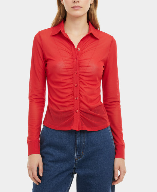 Mesh Ruched Top view 