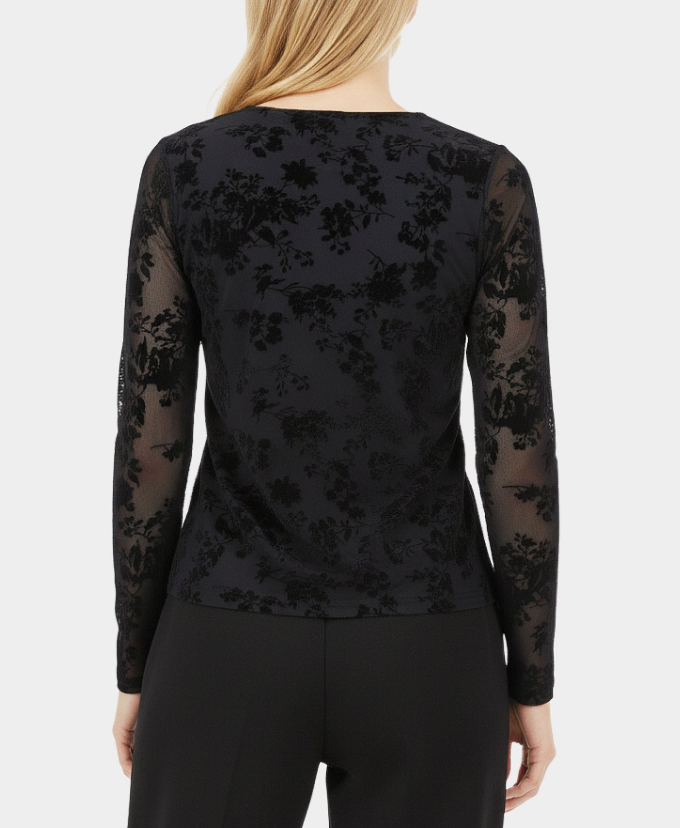 Velvet Floral Burnout Top view 2