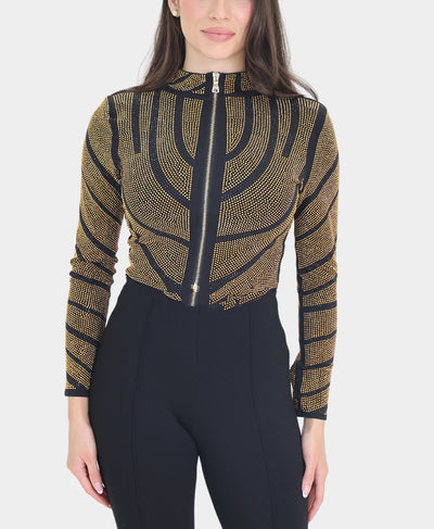 Crystal Covered Crop Jacket image 1