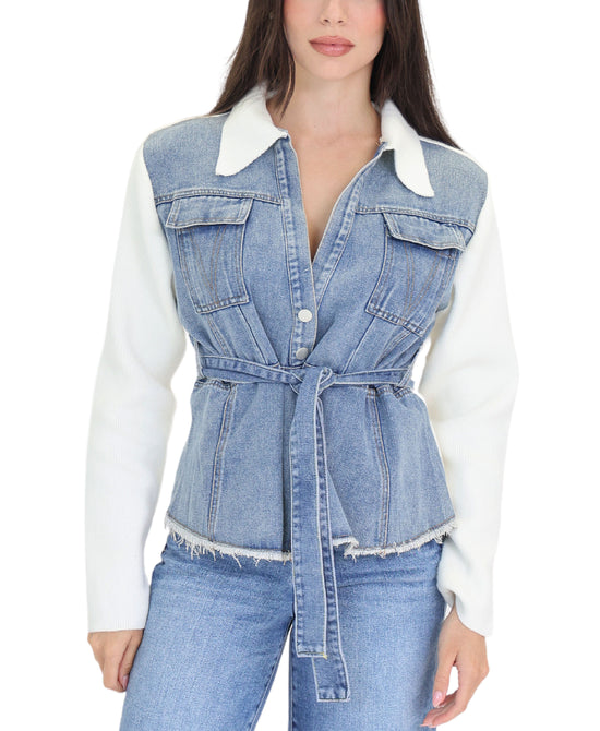 Denim & Knit Cardigan view 