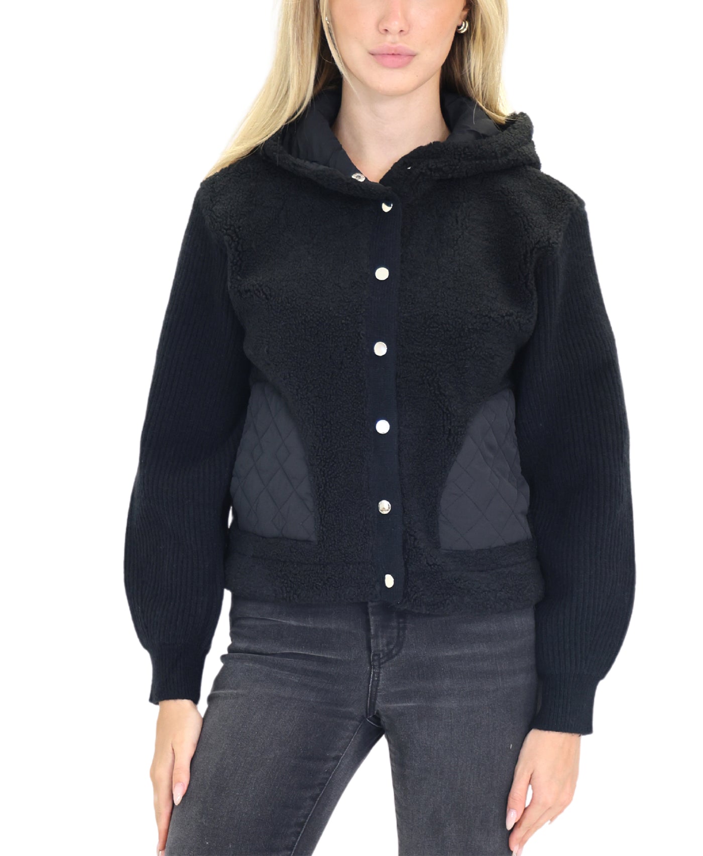 Sherpa Combo Hooded Jacket view 1