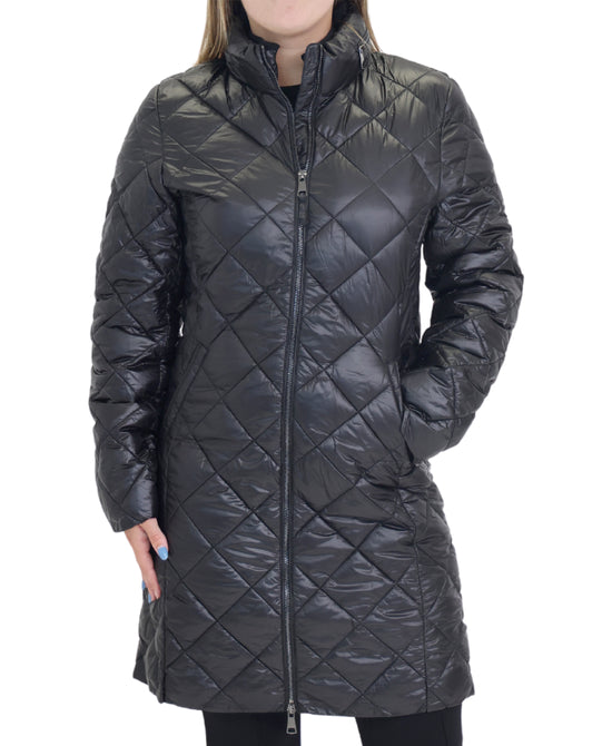 Shiny Quilted Puffer Jacket view 