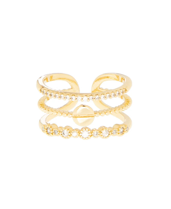 Cubic Zirconia Layered Ring view 