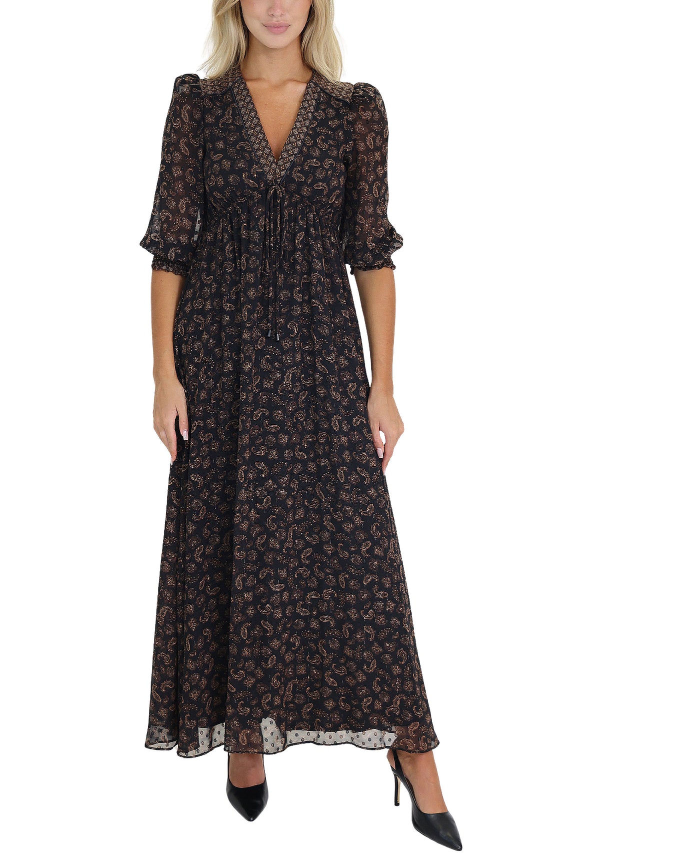Paisley Printed Maxi Dress view 1