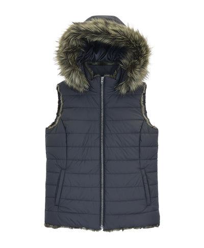Reversible Mink Vest w/ Fox Fur Hood image 3