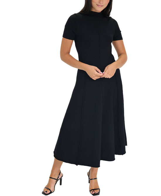 Knit Seam Front Midi Dress view 