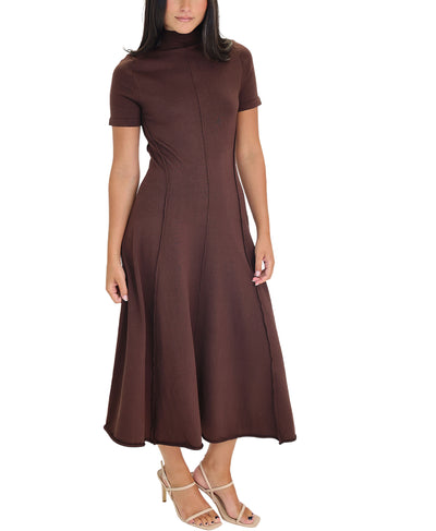 Knit Seam Front Midi Dress image 1