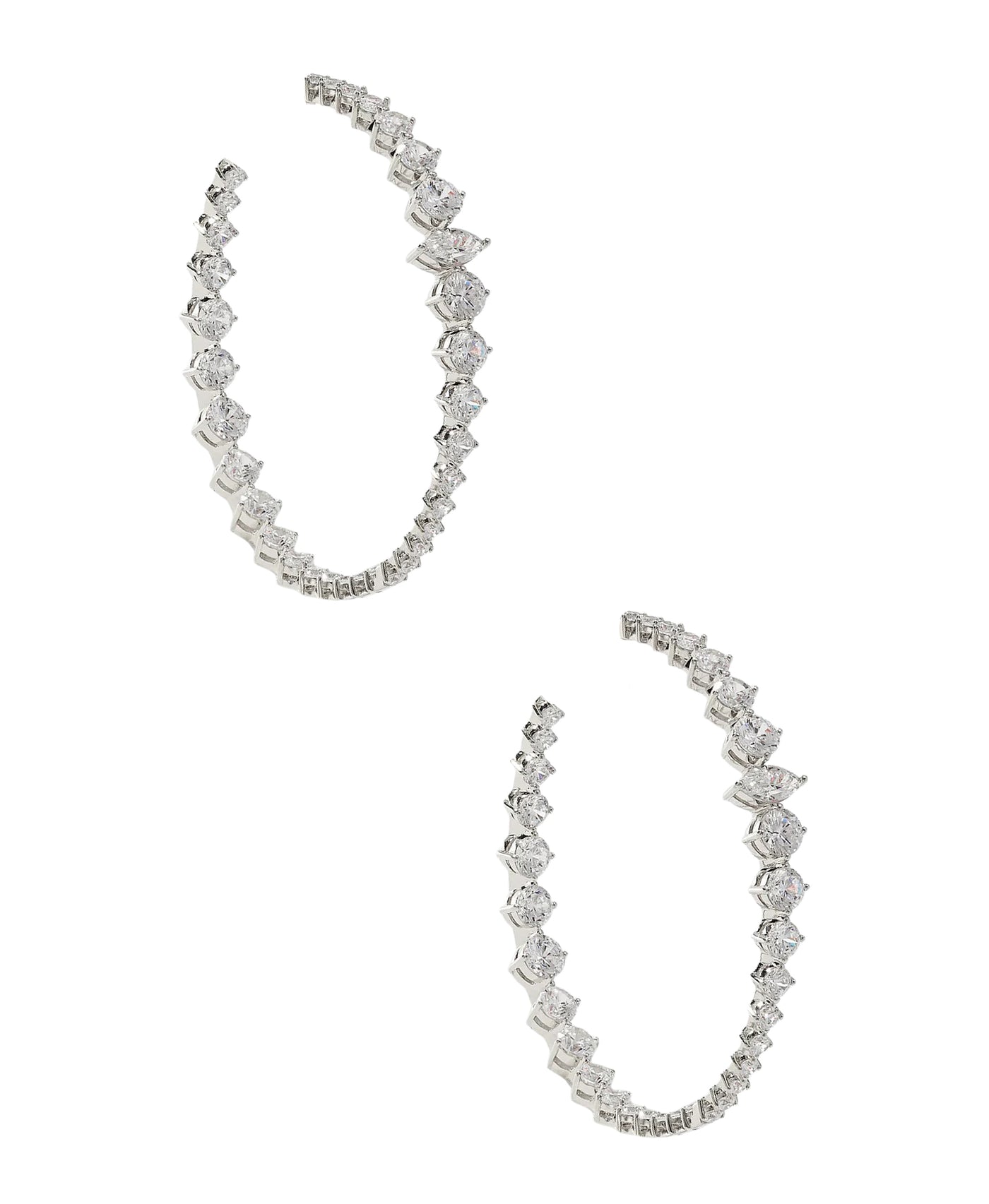 Cubic Zirconia Hoop Earrings view 1