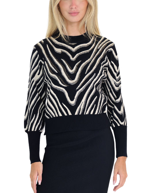Zebra & Crystal Sweater view 