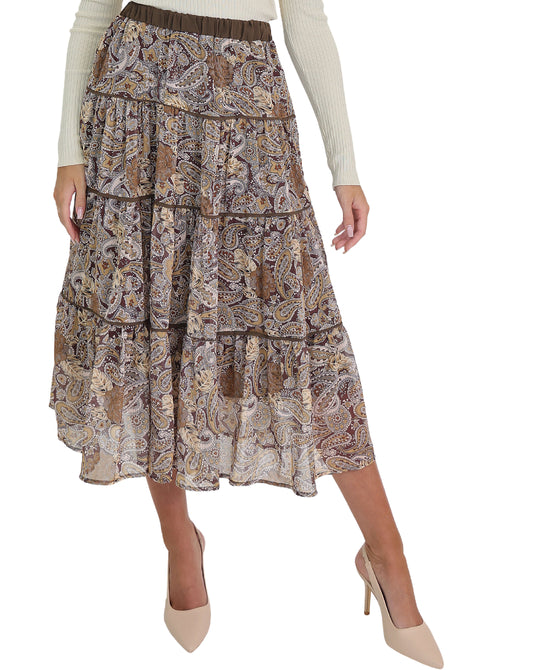 Paisley Midi Skirt view 
