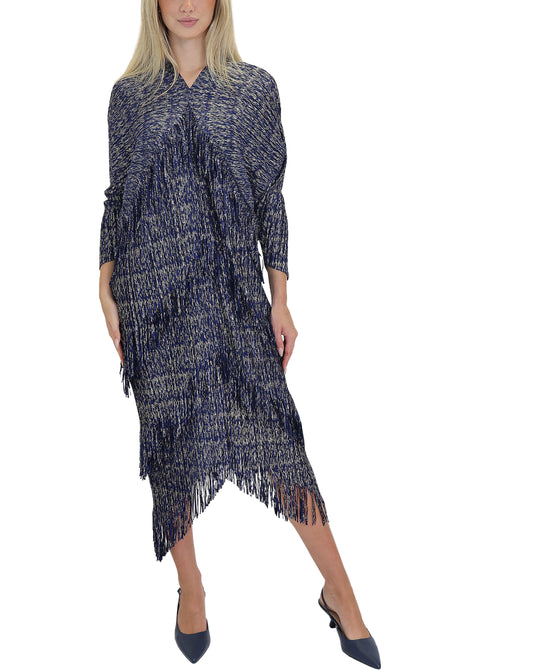 Plisse Maxi Dress w/ Fringe view 