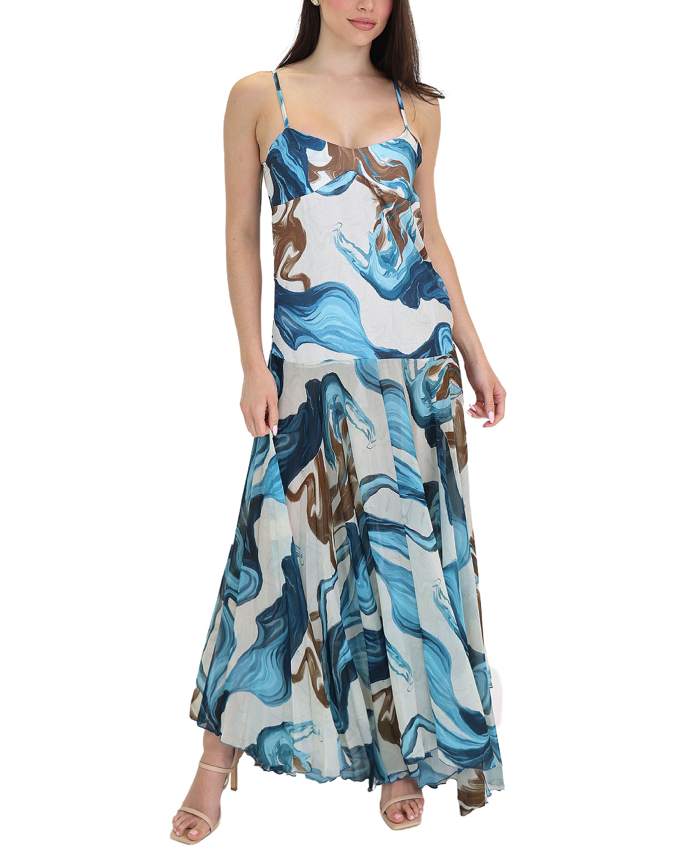 Marble Print Pleated Dress view 1