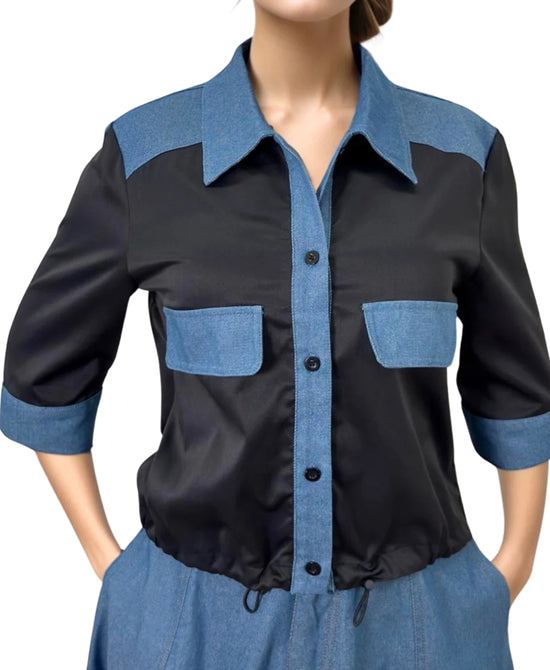 Denim Trim Top view 