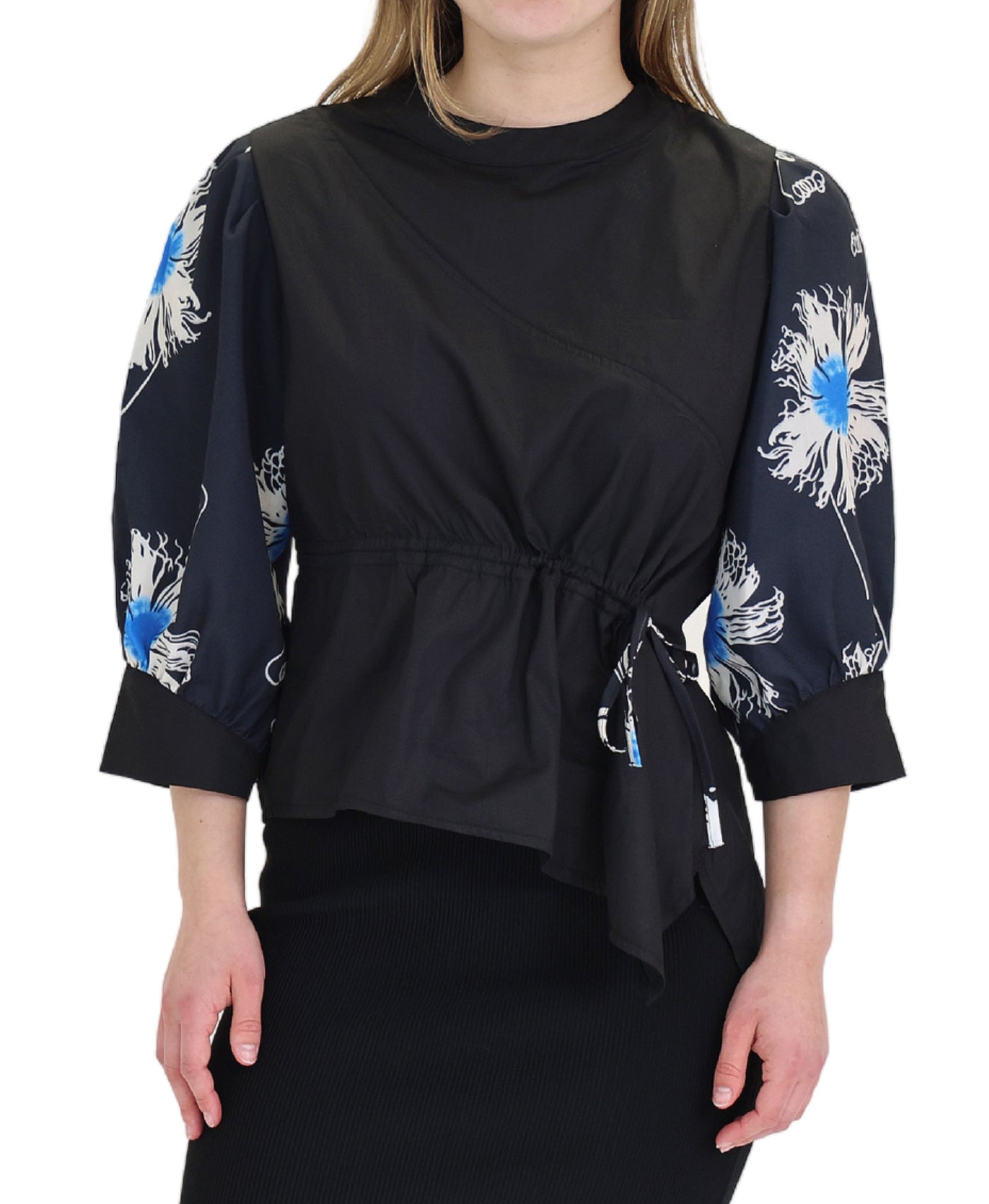 Asymmetrical Top w/ Flowers view 1
