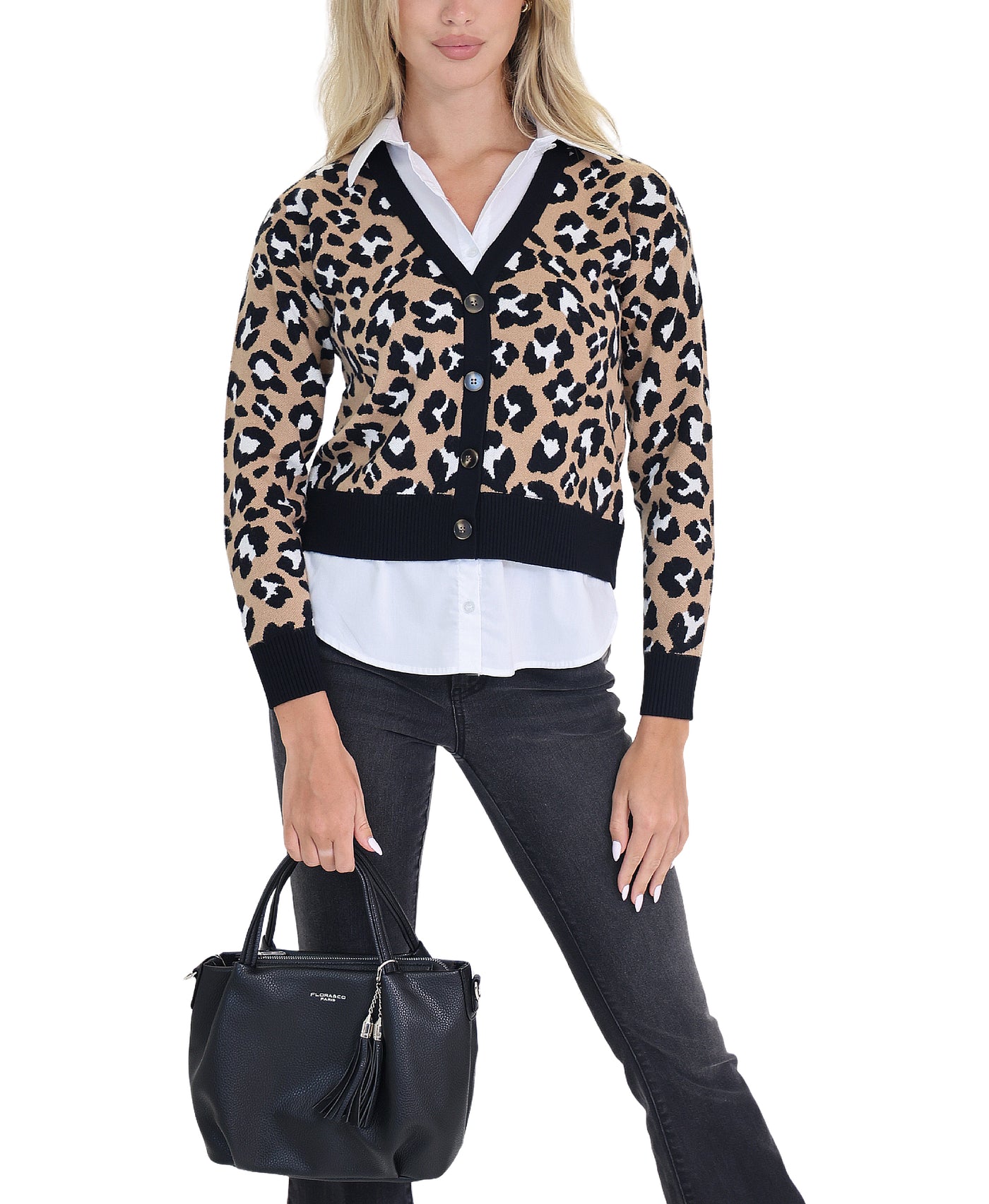 Leopard Sweater & Shirt Combo view 1