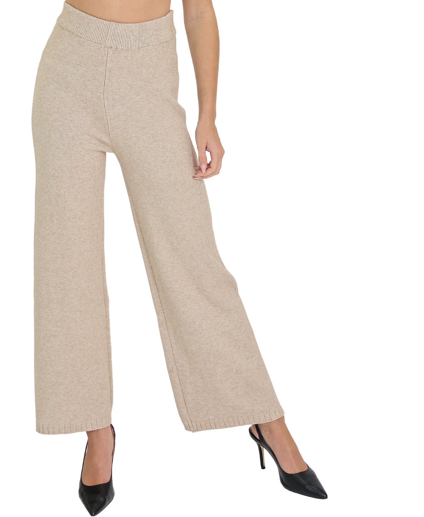 Knit Pants w/ Side Rib Details