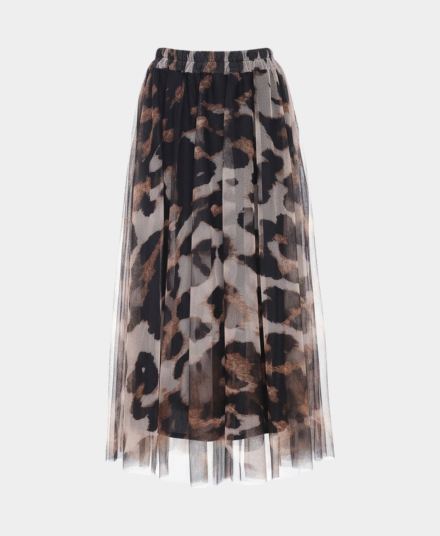 Leopard Print Tulle Midi Skirt view 2