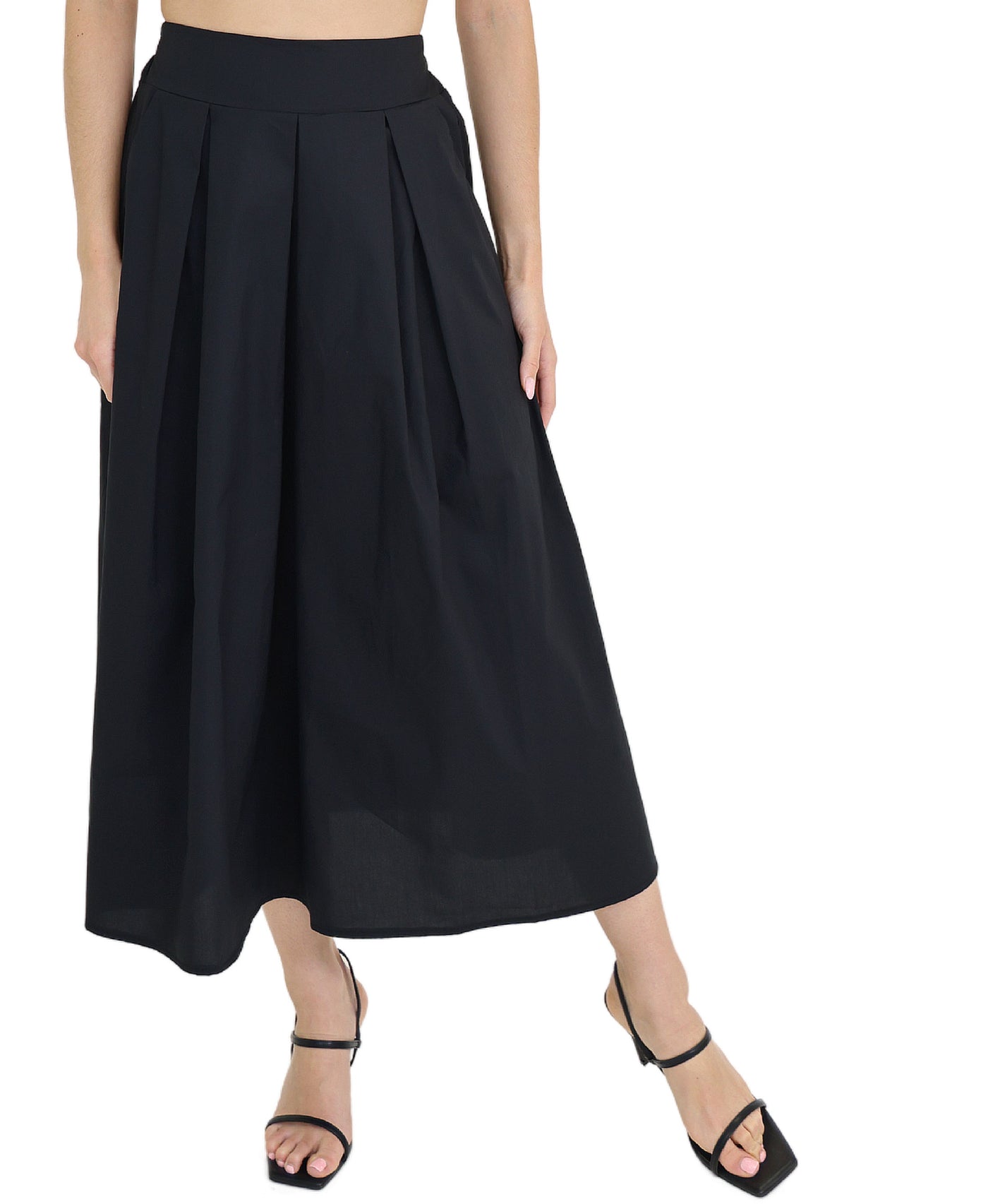 Box Pleated Midi Skirt view 1