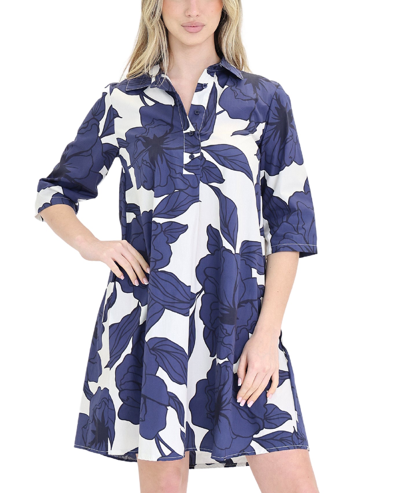 Floral Print Shirt Dress view 1
