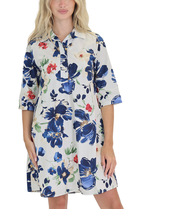 Floral Print Shirt Dress view 