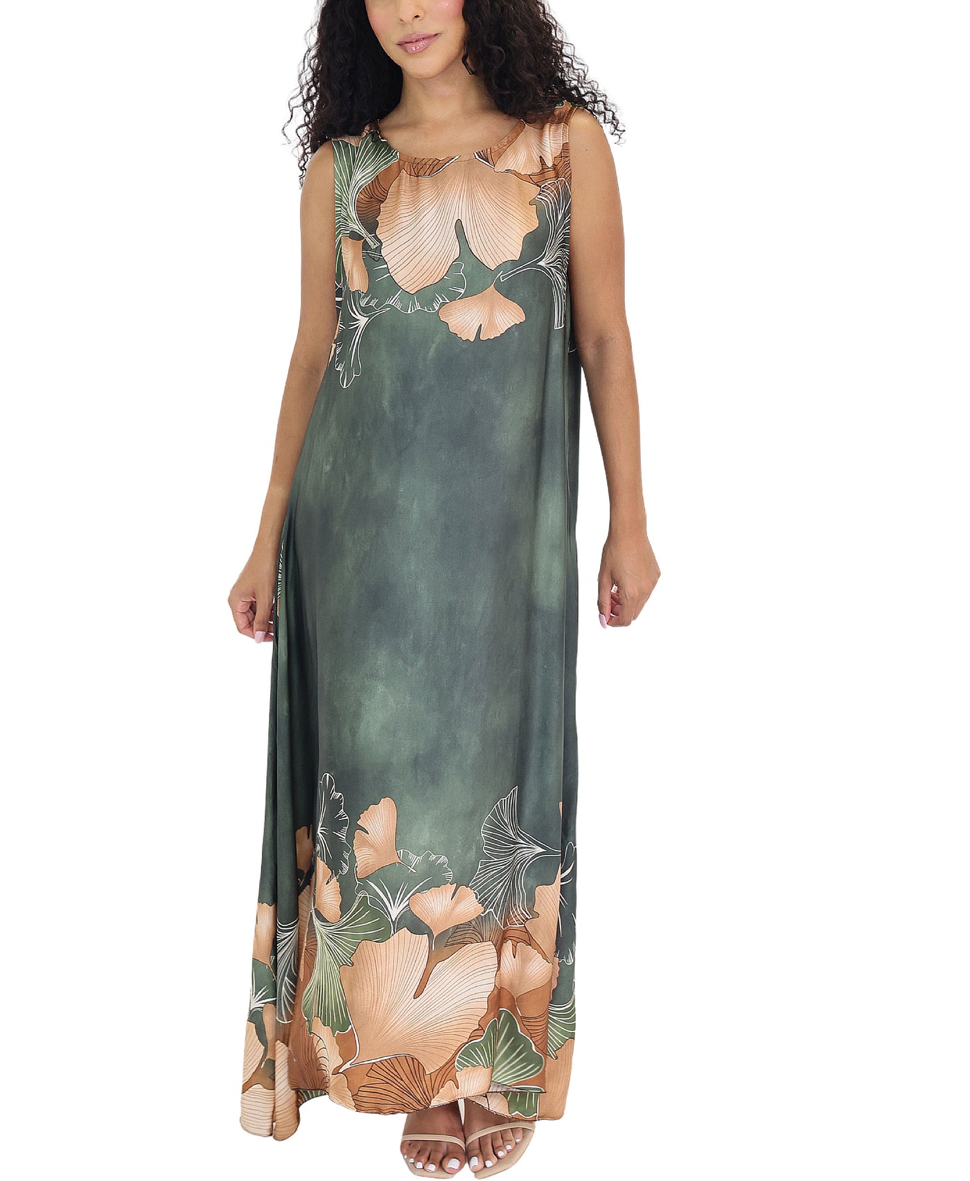 Printed Silk Maxi Dress view 1