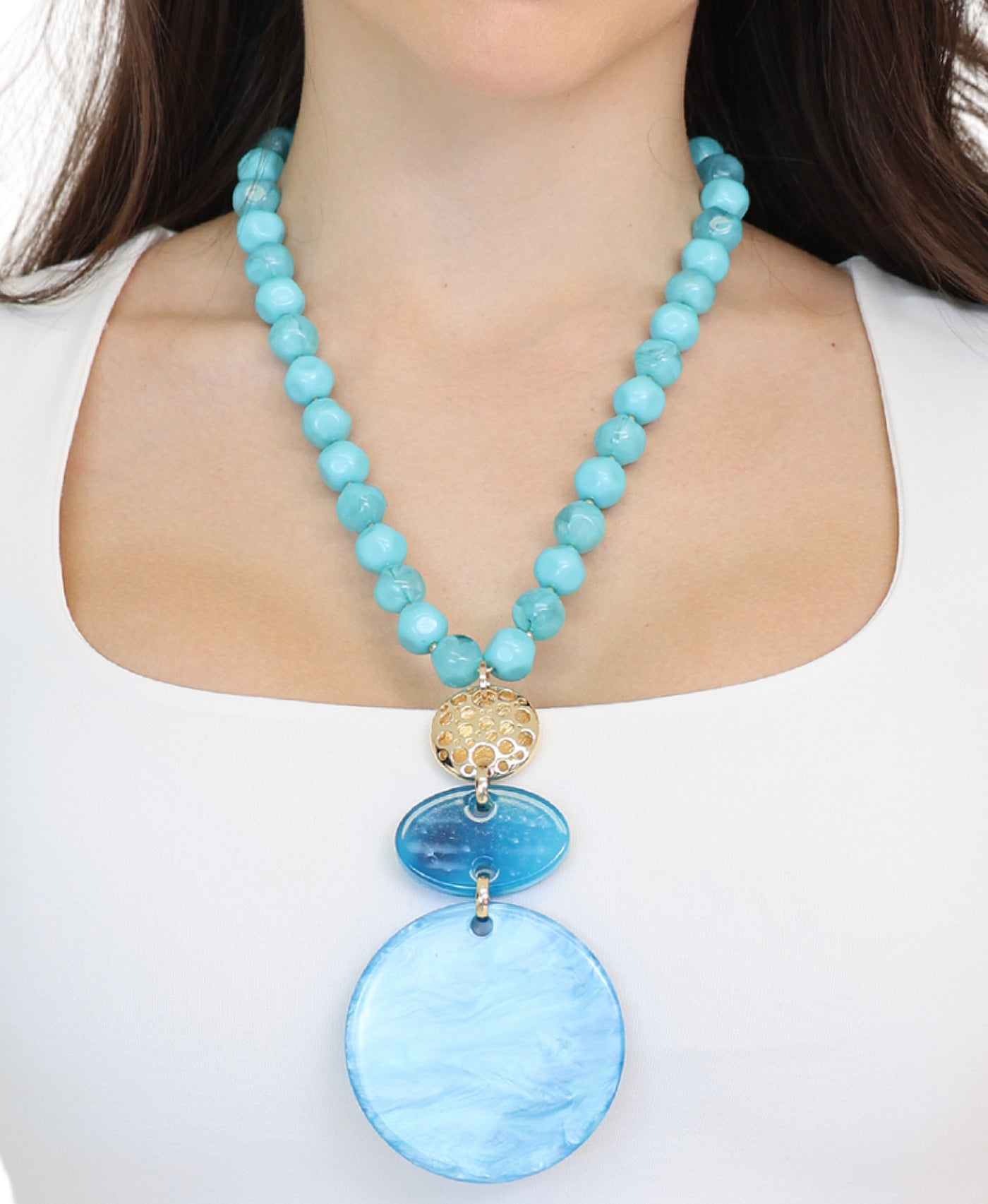 Beaded Resin Statement Necklace view 1