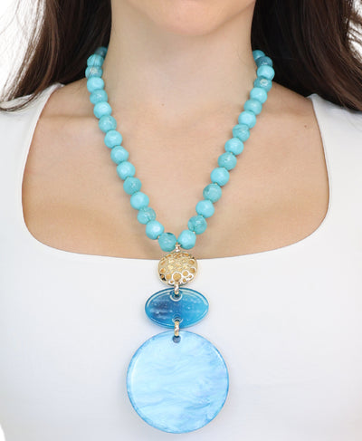 Beaded Resin Statement Necklace image 1