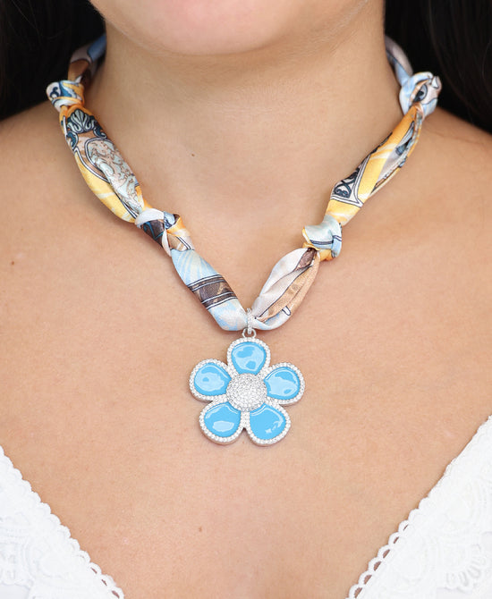 Flower Pendant Scarf Necklace view 