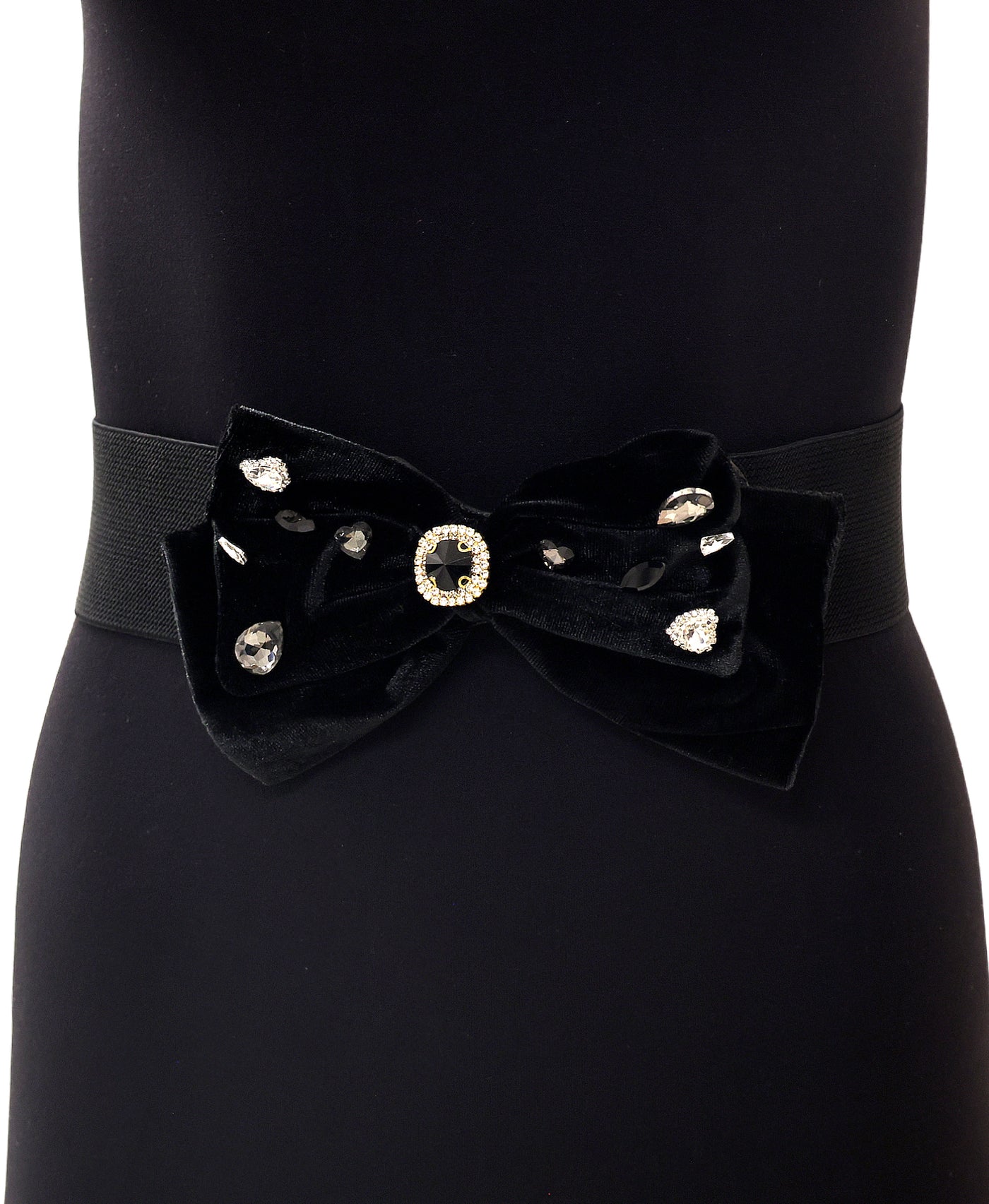 Velvet Bow Belt w/ Crystals view 1