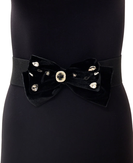 Velvet Bow Belt w/ Crystals view 