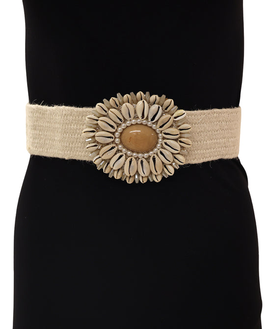 Round Seashell Buckle Belt view 