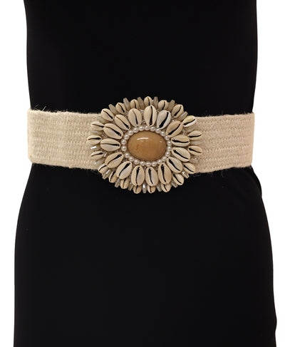 Round Seashell Buckle Belt image 2