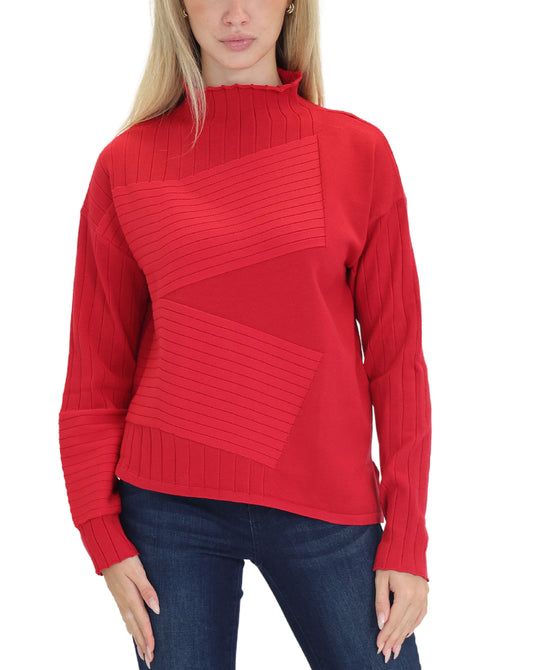 Asymmetrical Ribbed Sweater view 