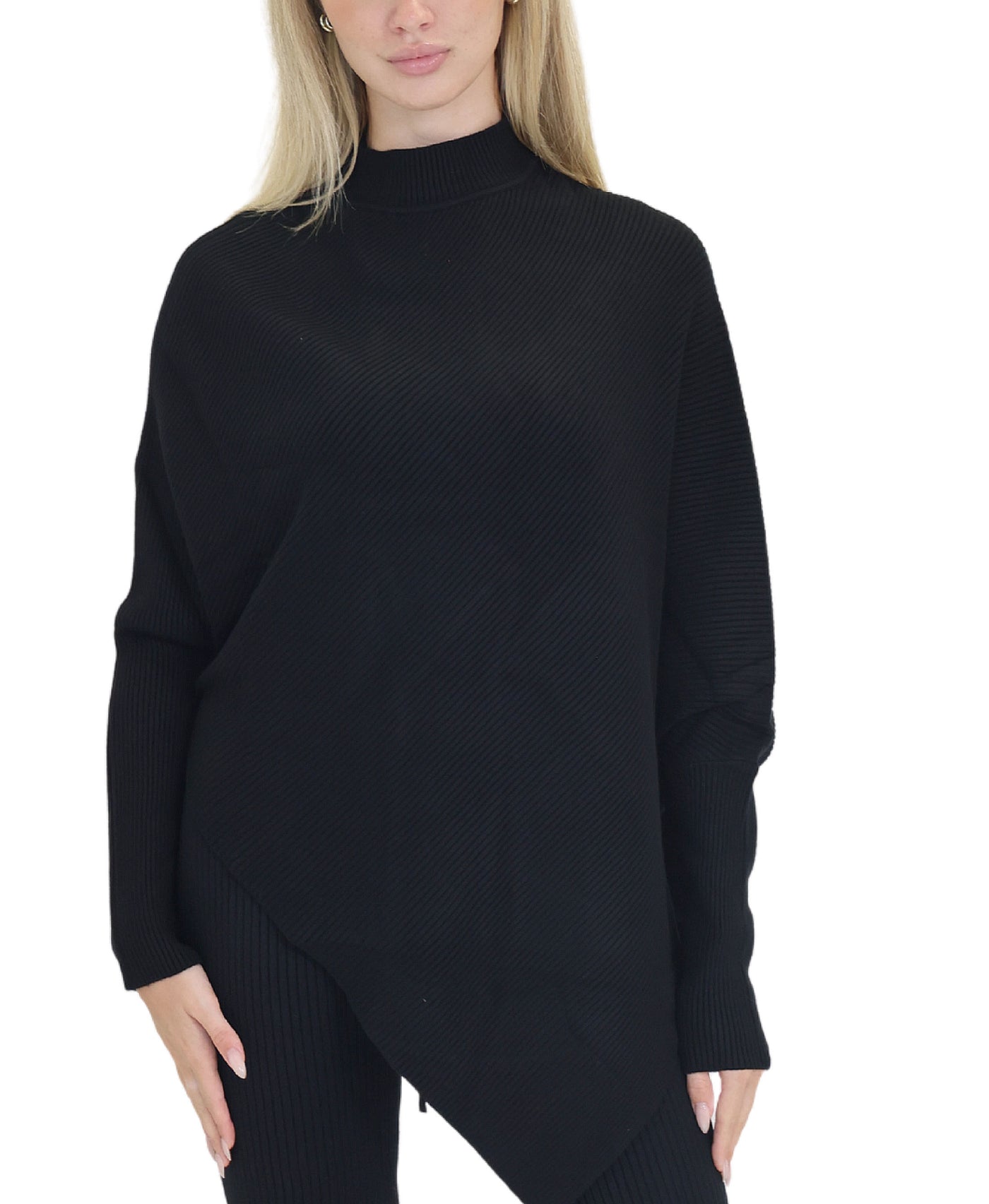 Asymmetrical Ribbed Sweater view 1