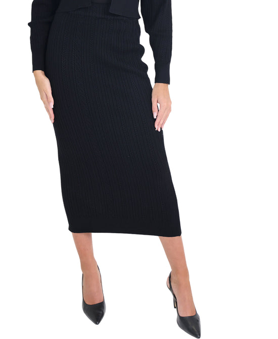 Cable Knit Midi Skirt view 