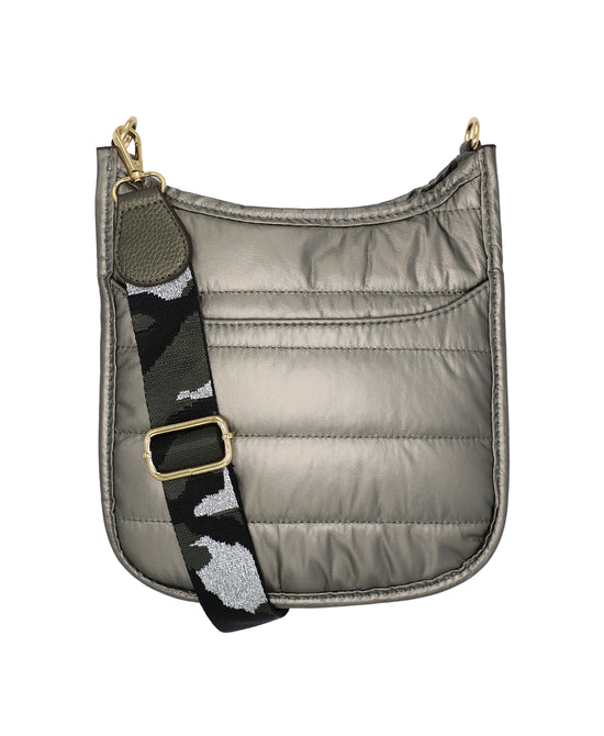 Quilted Nylon Crossbody Messenger Bag - Large view 
