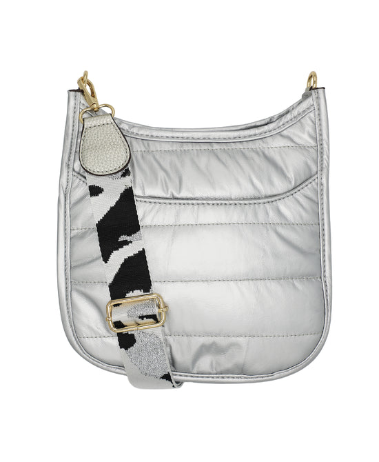 Quilted Nylon Crossbody Messenger Bag - Large view 