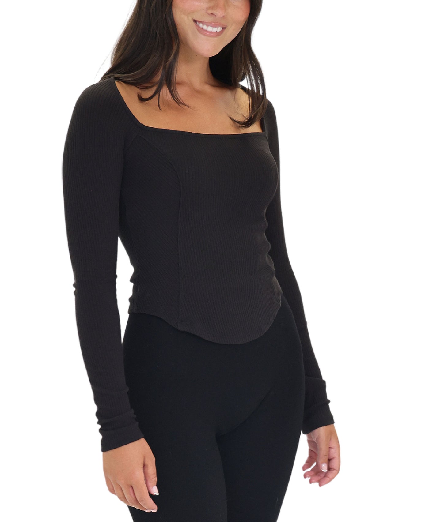 Ribbed Knit Corset Top view 1
