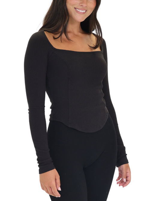 Ribbed Knit Corset Top view 