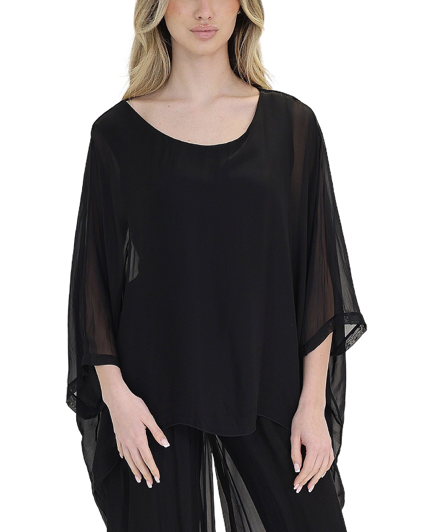 Asymmetrical Silk Top view 1