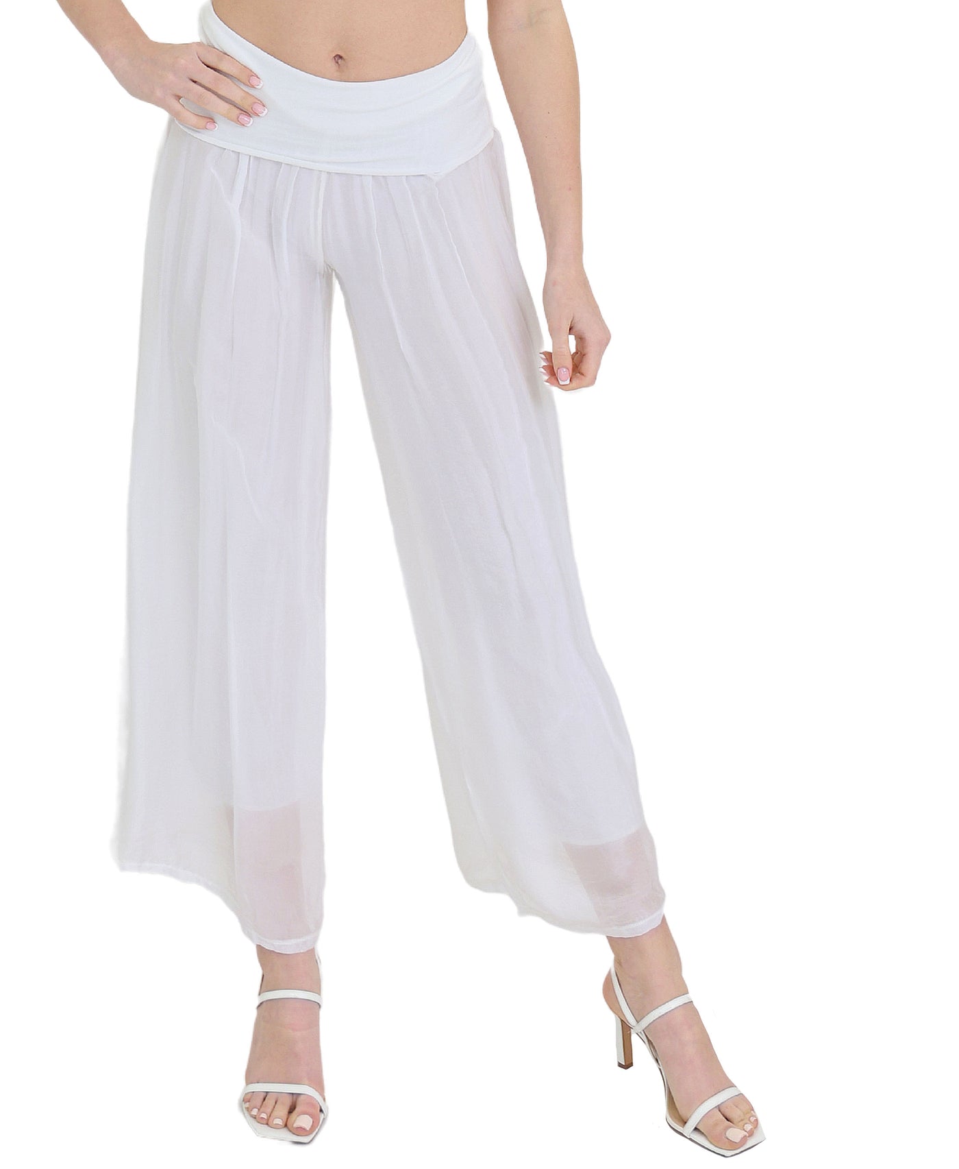 Silk Wide Leg Pants view 1