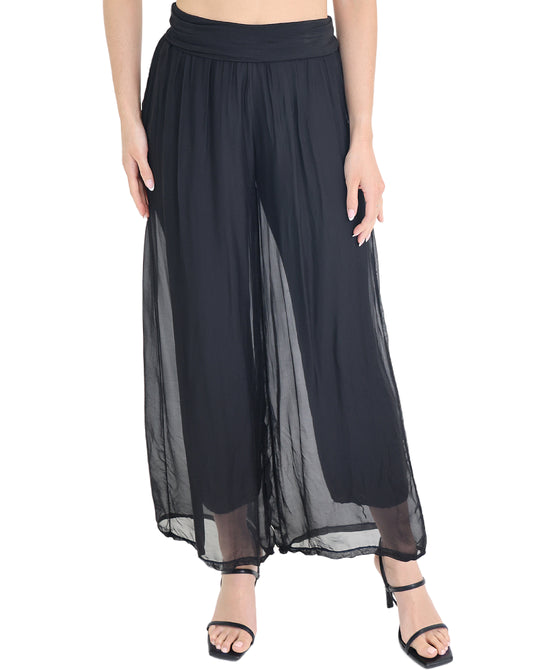Silk Wide Leg Pants view 