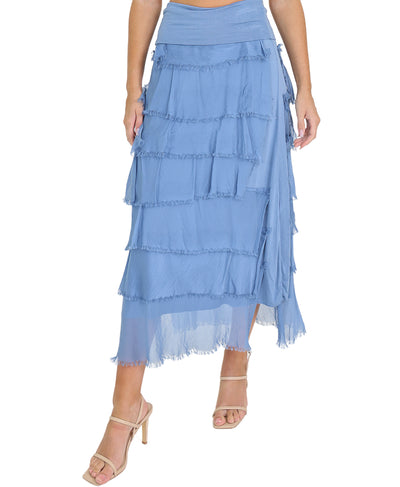 Silk Tiered Maxi Skirt image 1