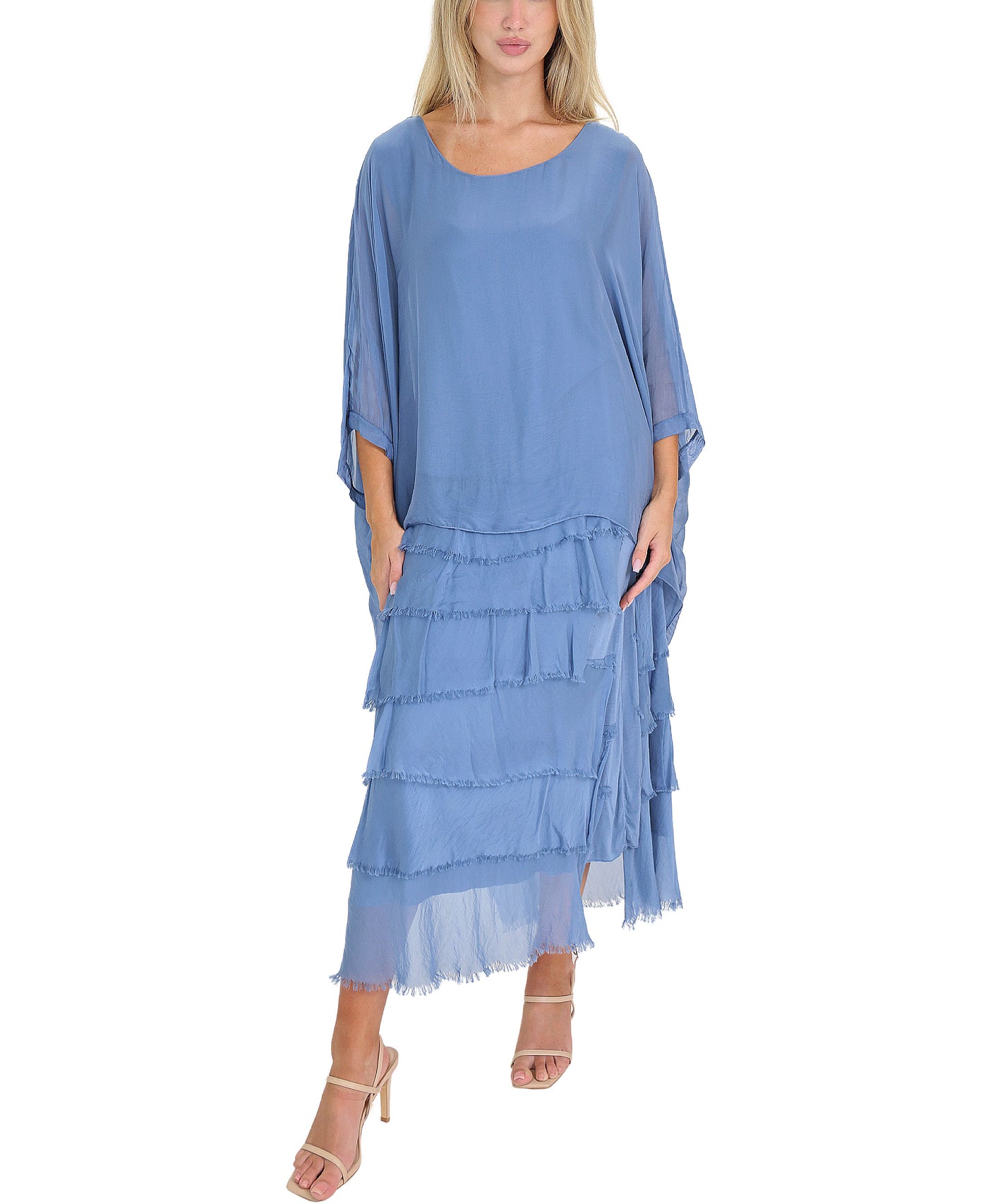 Silk Tiered Maxi Skirt view 2