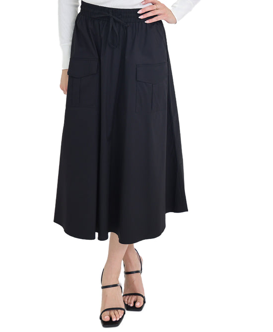 Solid Midi Skirt w/ Pockets view 