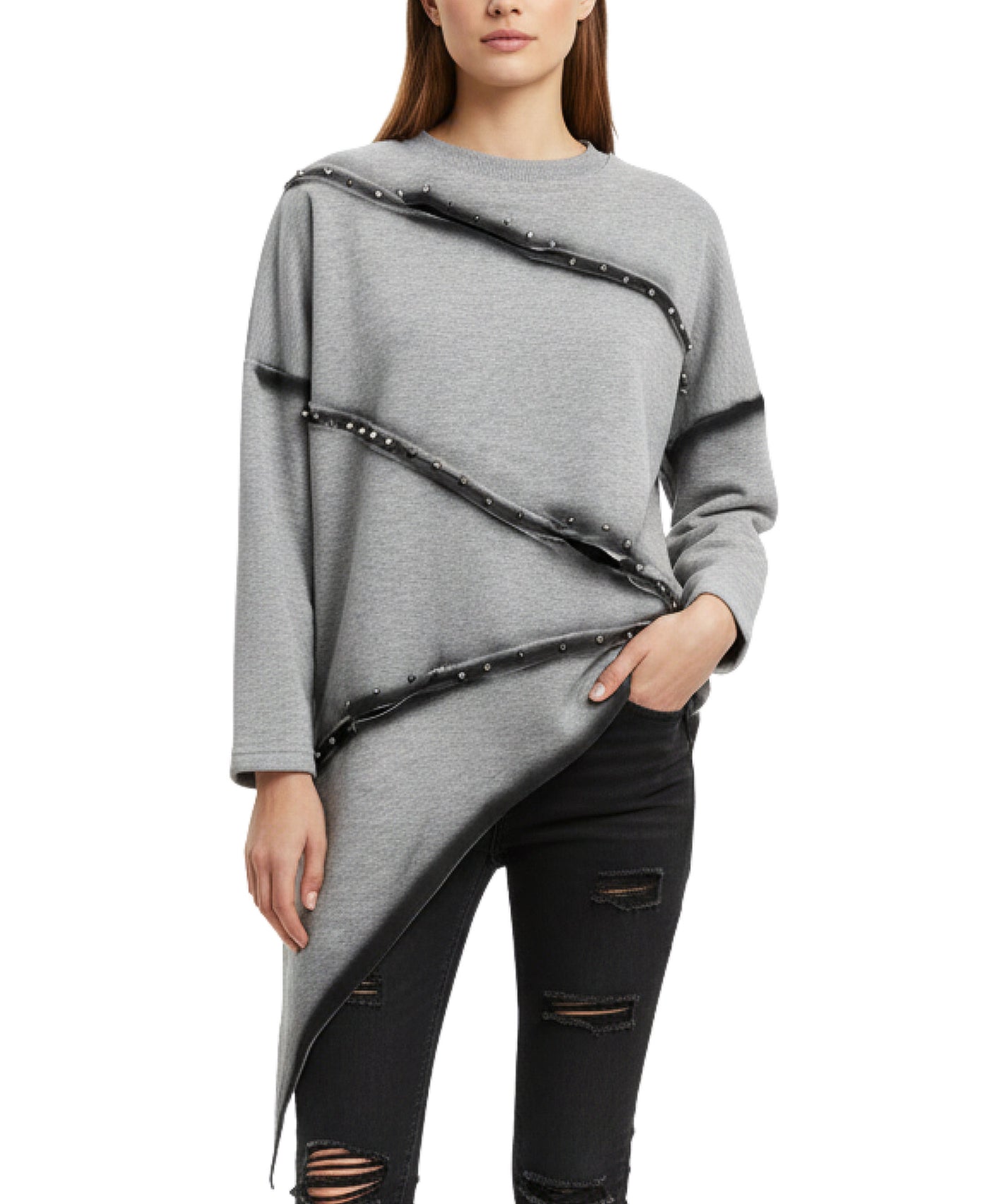 Studded Asymmetrical Sweatshirt view 2