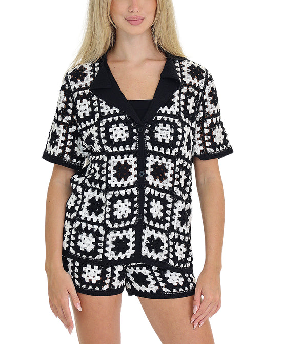 Crochet Granny Square Top view 