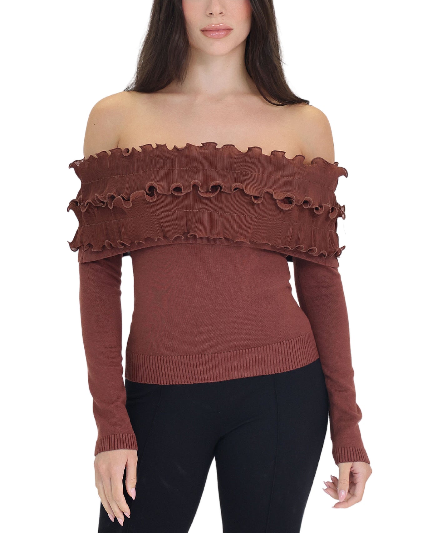 Knit Ruffle Top view 1